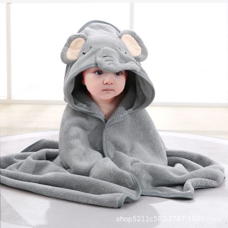 Children's Bath Towel Cape Absorbent Baby Hooded Robe Cartoon Baby Coral Fleece Bath Towel Infant Summer Autumn Winter Spring Seasonal Use