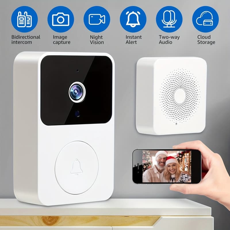2026 New Cross-Border 2.4G Wireless HD Video Doorbell Camera with Night Vision