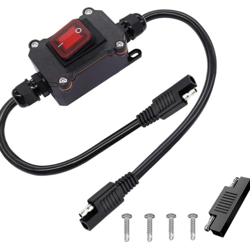 12AWG Switch SAE Cable with Quick Connect/Disconnect, Suitable for Camping Trailers and Motorcycles