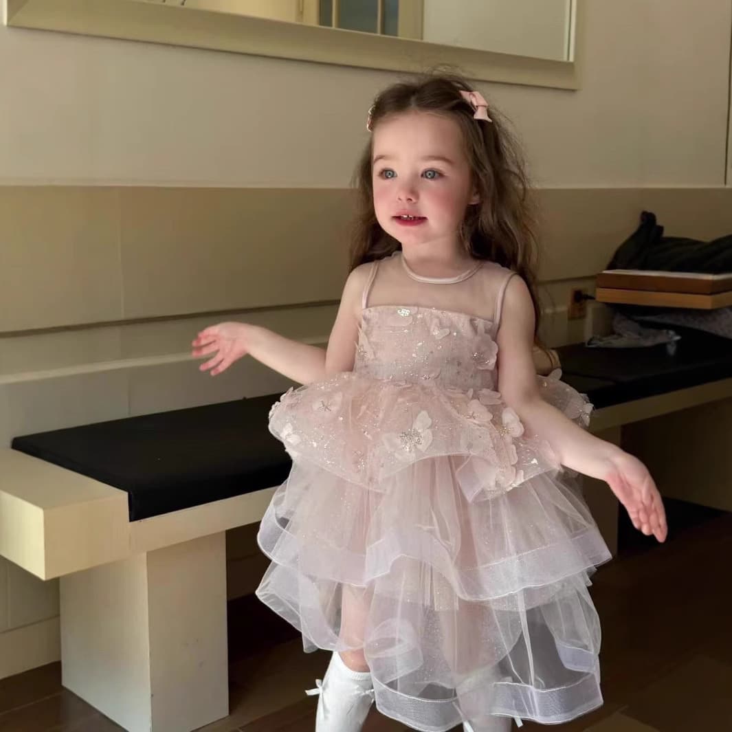 Princess Dress for Girls Summer 2025 New Style Little Girl Gauze Net Skirt Children's Tutu Dress