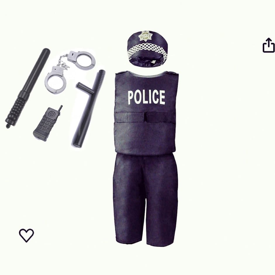 Role-Play Kids Police Vest Set Toy with Baton Uniform Children's Police Costume