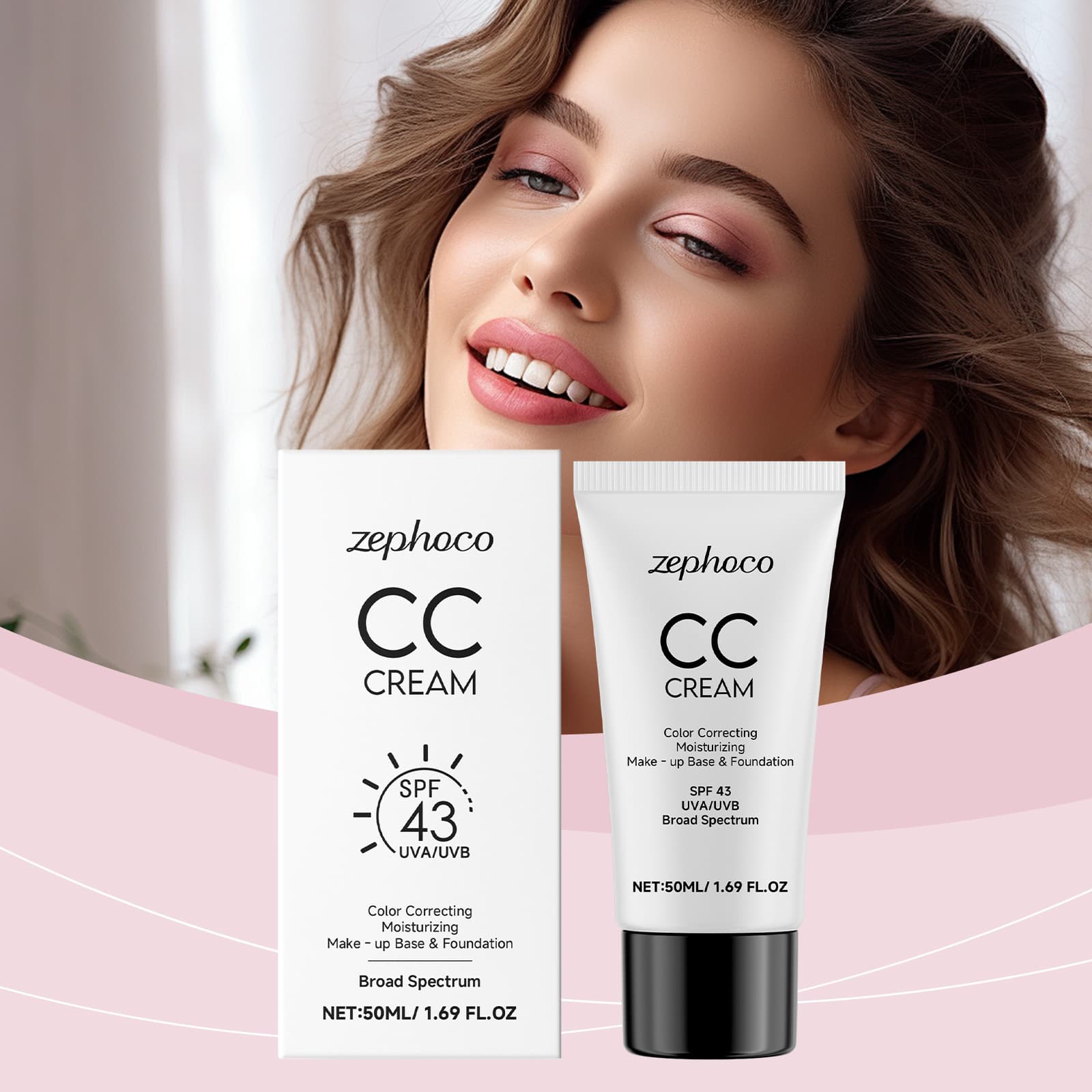 Zephoco Protective Moisturizing Foundation Lightweight Hydrating Brightening Refreshing Water-Lasting Long-Wear Foundation