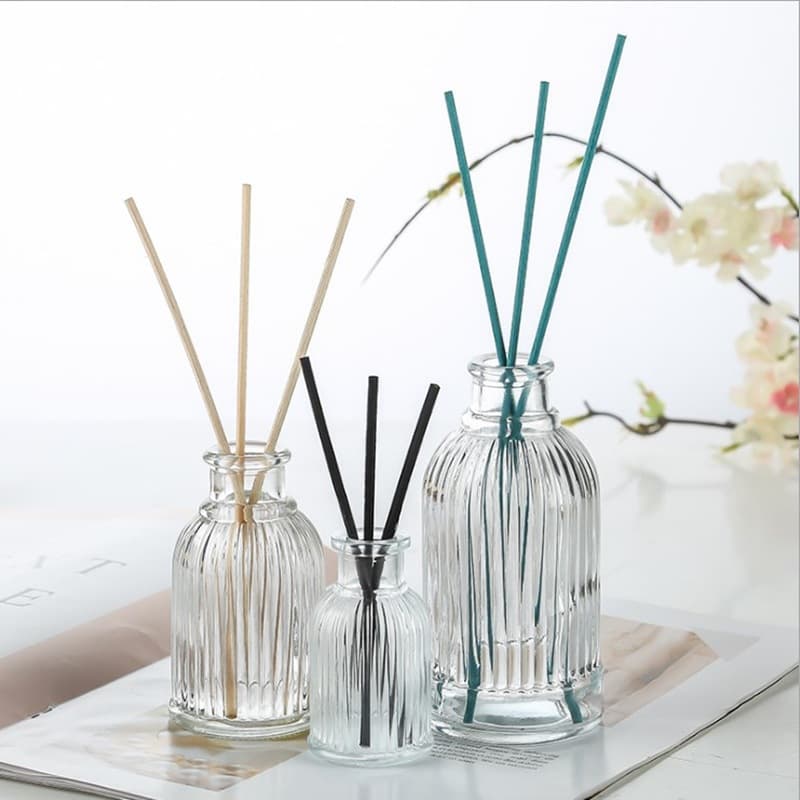 Wholesale Roman Column Aroma Bottle Empty Bottle Vertical Striped Reed Diffuser Bottle Fragrance Oil Evaporation Bottle