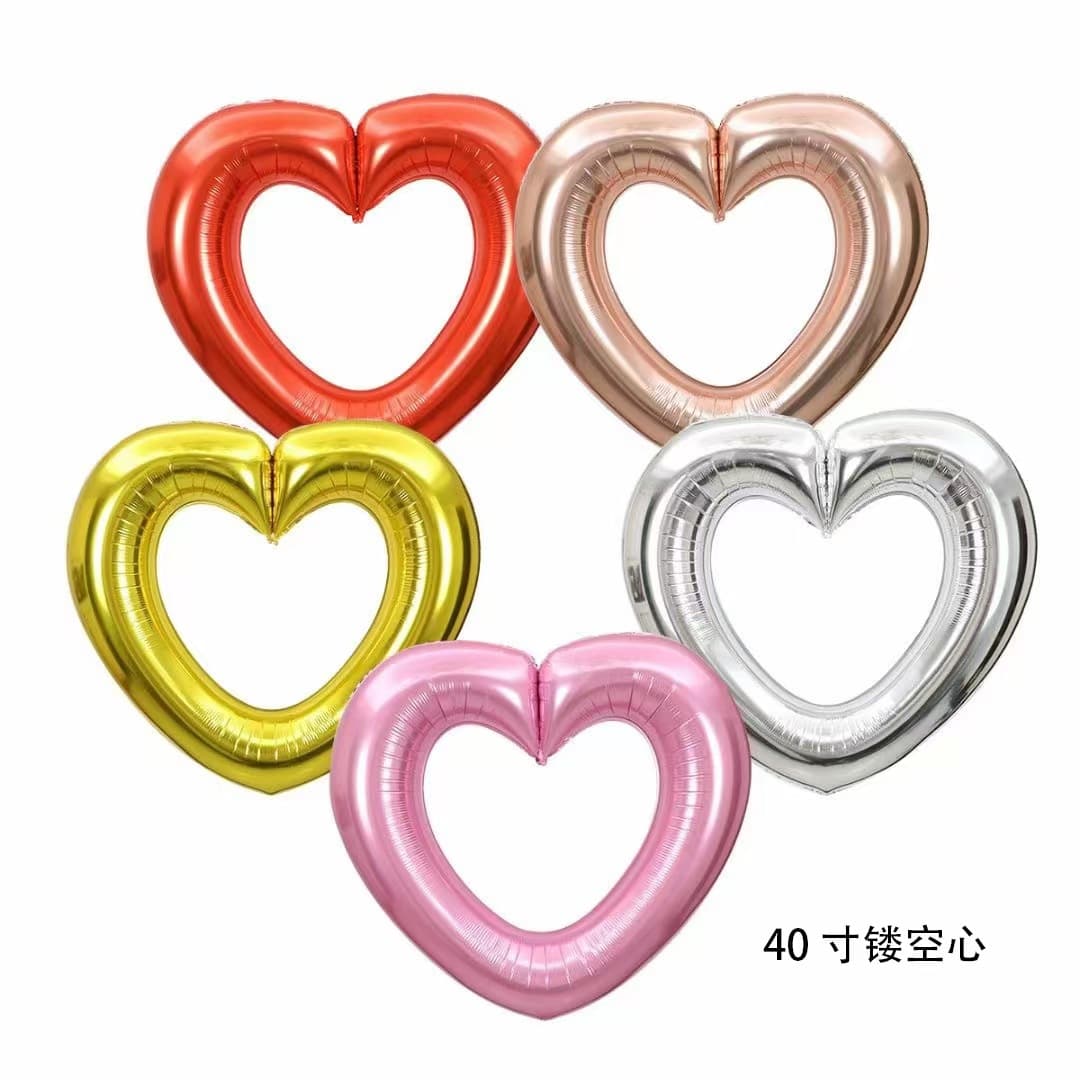 40-inch Hollow Heart Balloon Valentine's Day Confession Qixi Festival Party Anniversary Wedding Aluminum Foil Balloon