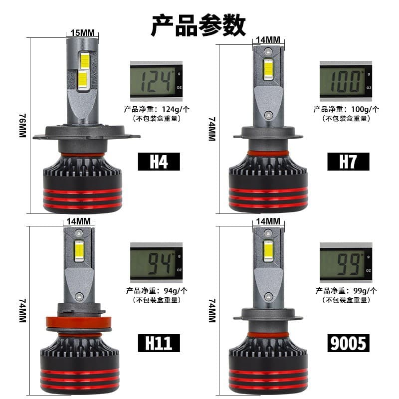 Hot-selling M8 Pro 65W Car LED Headlight Super Bright High/Low Beam Integrated with Decoder LED Car Headlight Fog Light