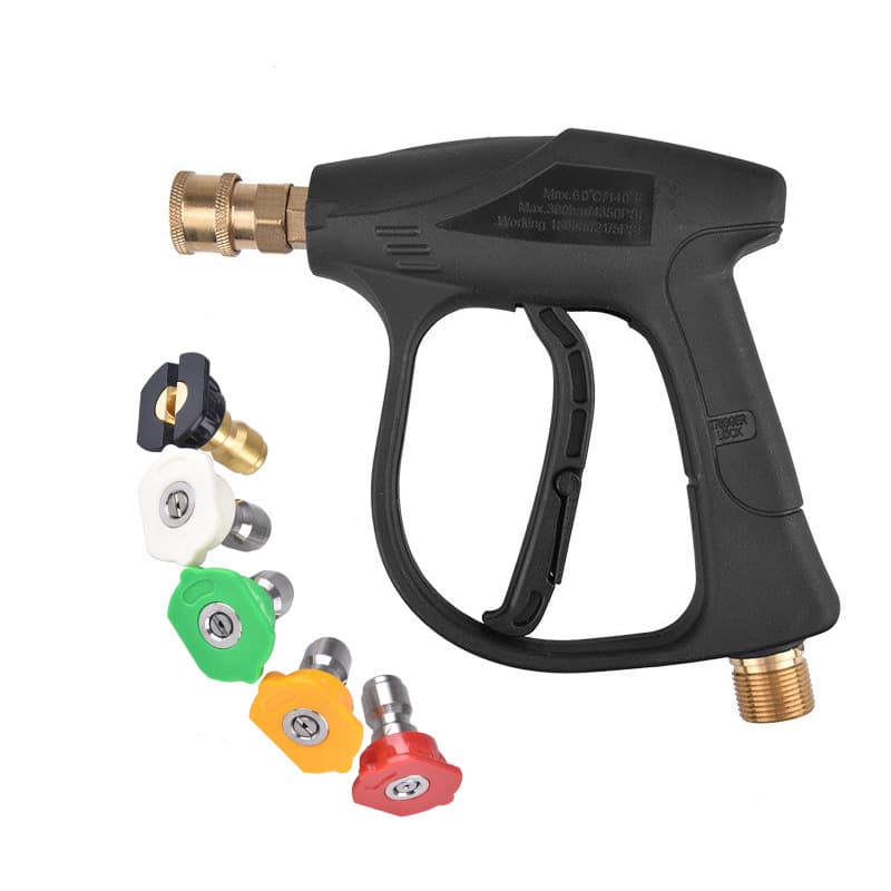 High Pressure Car Wash Water Gun, 5-Color Nozzle Spray Gun, M22 Inner 14 Brass Valve, Cleaning Machine Water Gun Head Wholesale