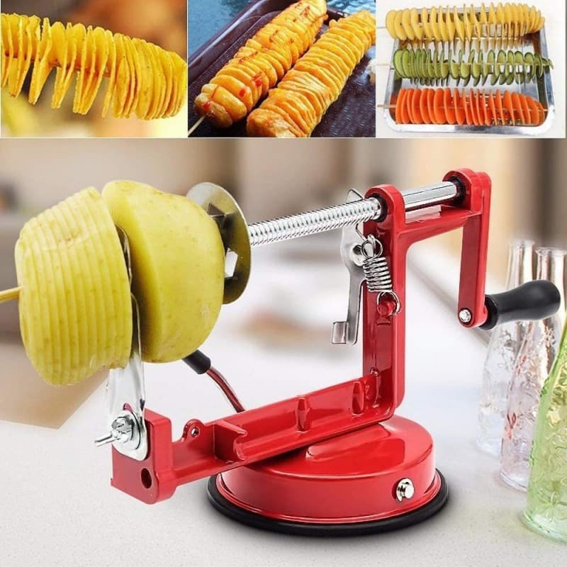 Cyclone potato machine stainless steel multifunctional slicer manual rotary potato chip cutter potato tower spiral skewer cutting machine