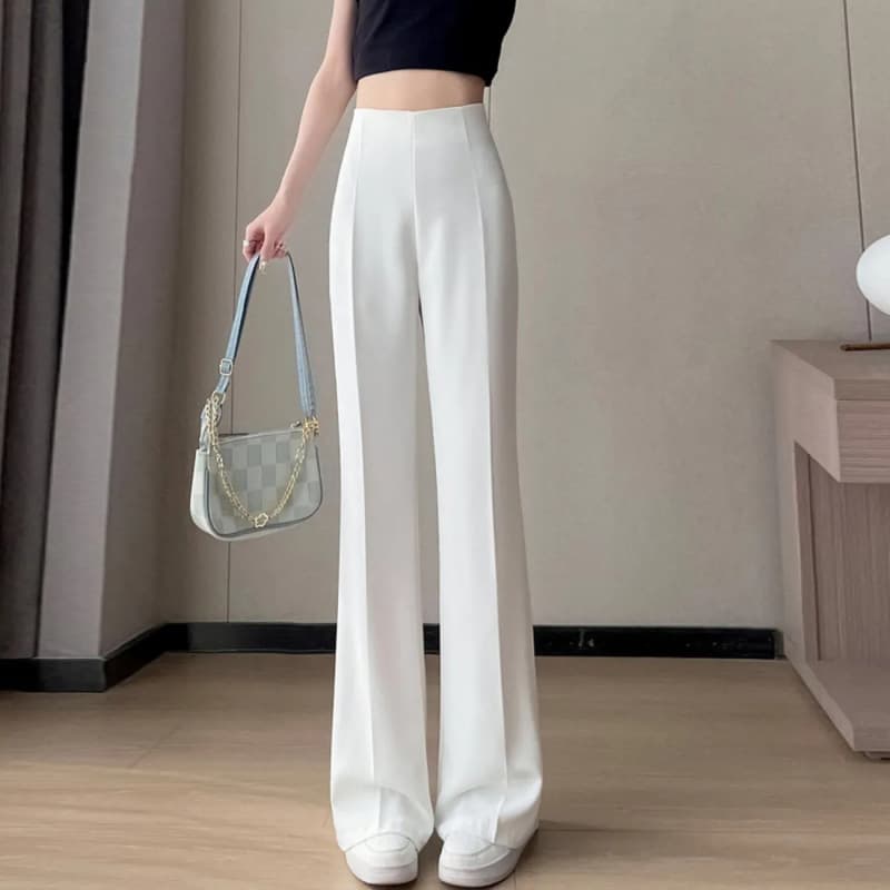 Narrow Edition Suit Wide-Leg Pants for Women Spring/Summer 2025, Petite-Friendly Draped Straight Loose High-Waist Flared Casual Long Pants