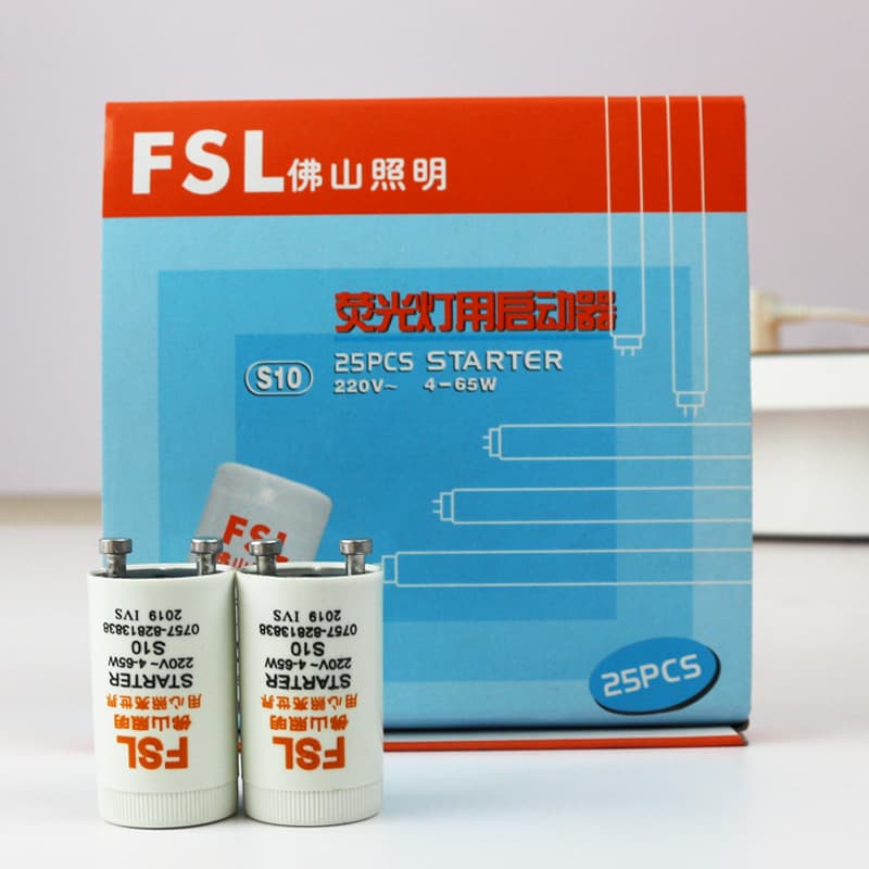 Foshan Lighting Fluorescent Tube Starter, 220V Driver, Fluorescent Inductive Starter, 4~65W S10 Bulb.