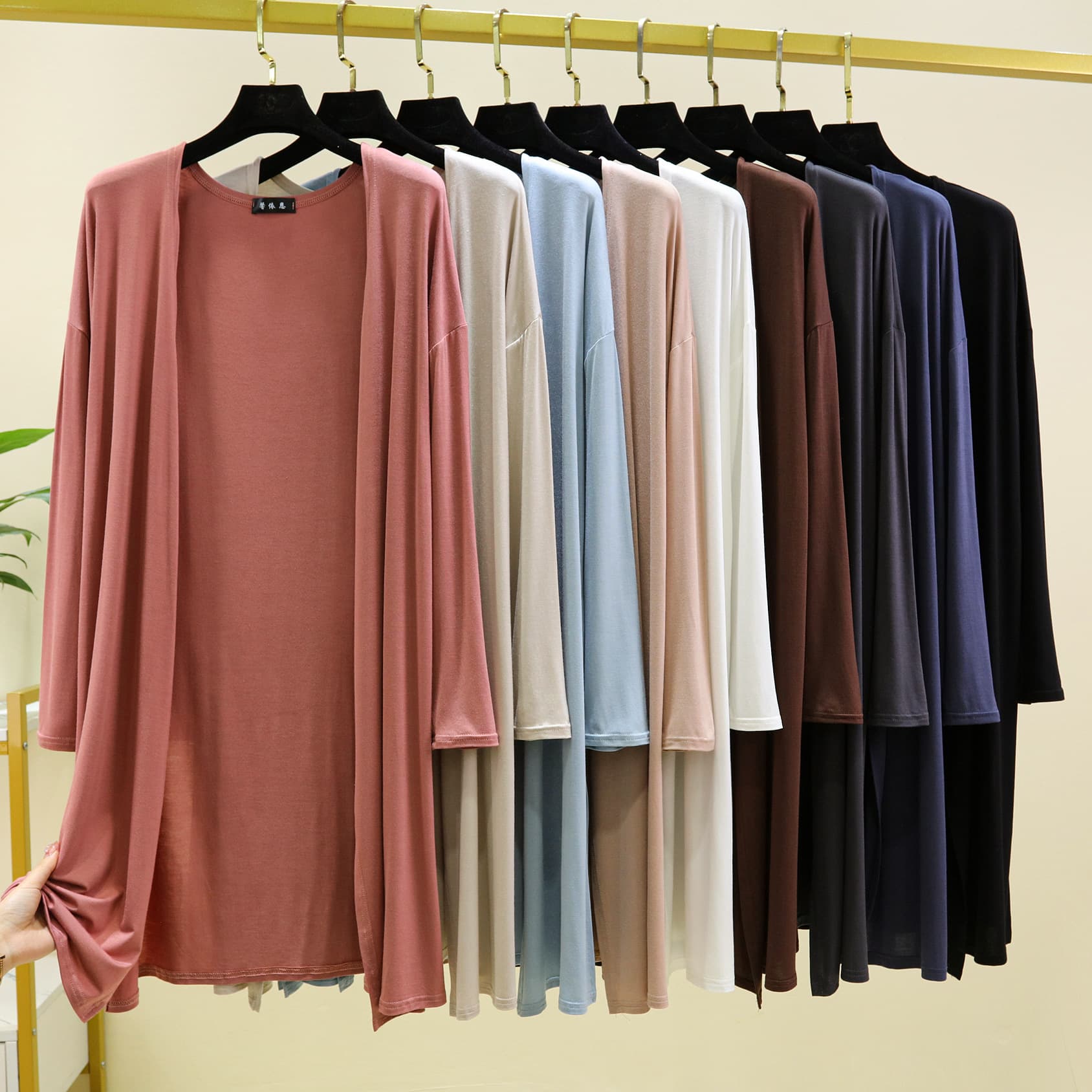 Modar Long Cardigan for Women Summer Thin Shawl Sun Protection Air Conditioning Jacket Loose Versatile Casual Long Sleeve Top
