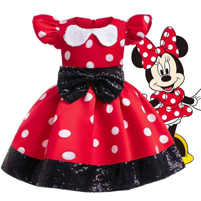 European and American New Product Cosplay Minnie Same Style Kidsren's Dress Christmas Polka Dot Mickey Stage Performance Princess Dress
