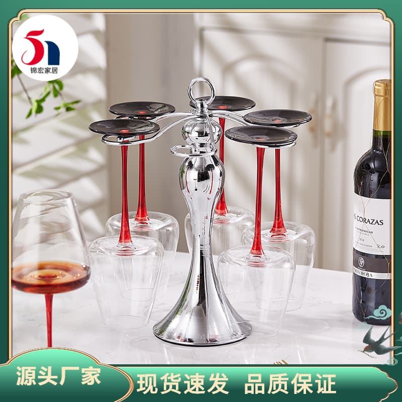 Wine glass rack, wine glass upside-down rack, stemmed glass hanger, acrylic wrought iron wine rack, wholesale storage rack, no drilling required.