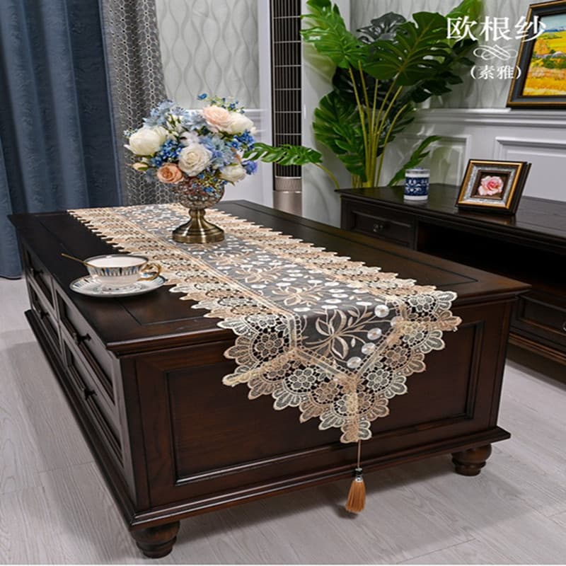 Lace Table Runner, Coffee Table Runner, European-style TV Cabinet Cover, American-style Dining Table Runner, Bed Runner, Long Table Cloth Decorative Cloth