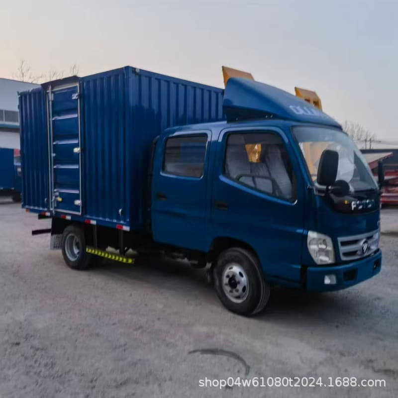 Cross-border Used Foton Ollin 4.2m Box Van Double Row Cargo Small New Chassis 5 Ton Foton Chassis