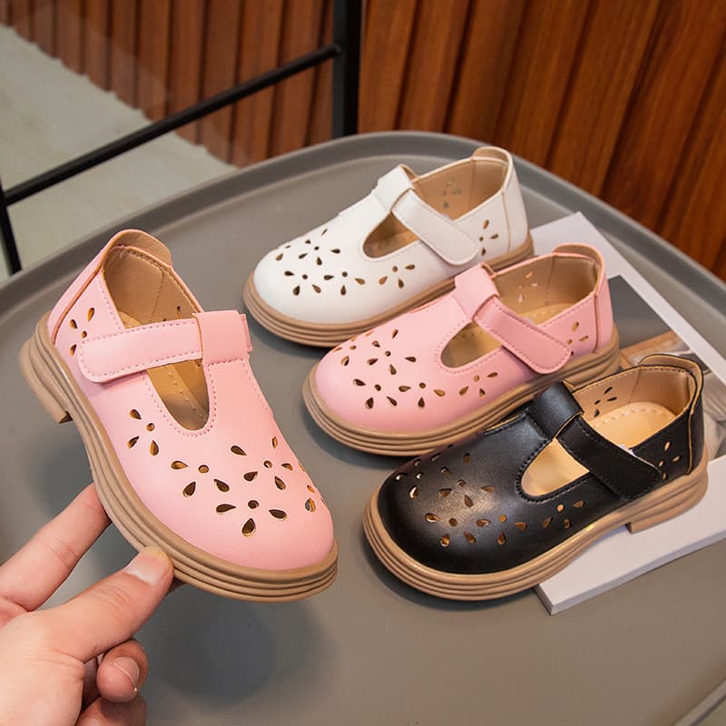 Girls Princess Shoes 2026 Spring Autumn New Hollow Leather Shoes Children's Shoes Girls Single Shoes Middle and Big Kids Shoes