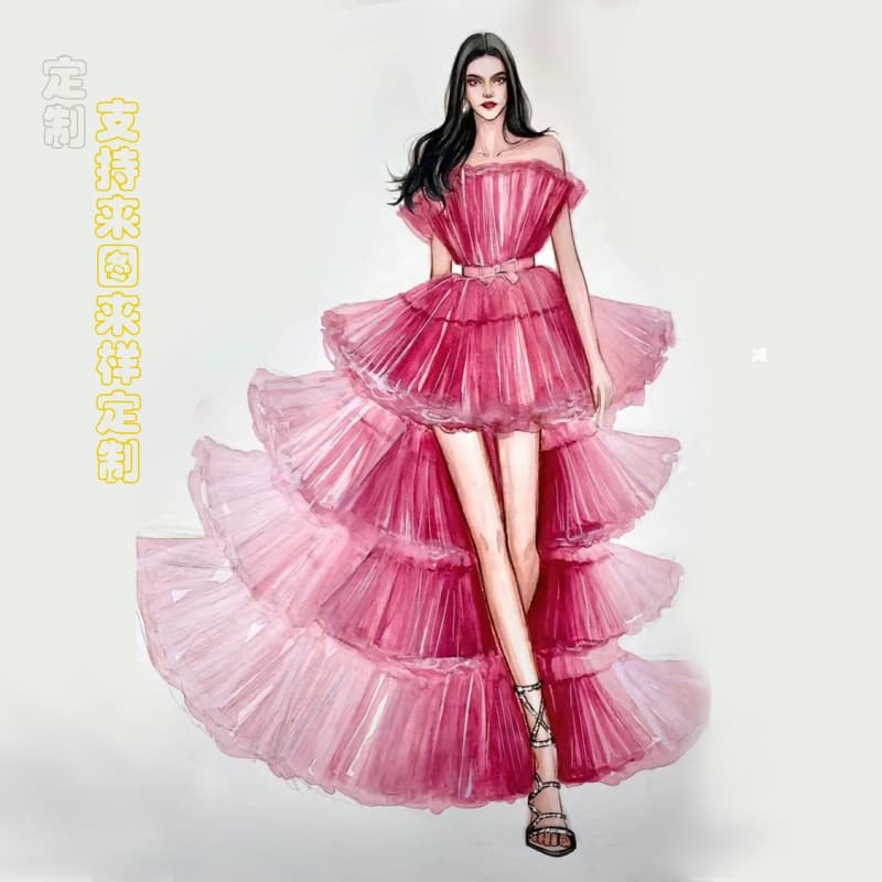 We support customized production of various wedding dresses and accessories, skirts and dresses based on drawings and samples.