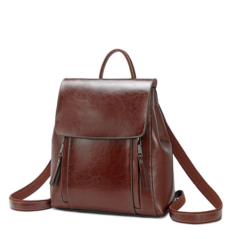 Genuine Leather Backpack for Women 2026 New Style, Fashion Trendy Internet-Famous School Bag, Retro Large Capacity Ladies Backpack