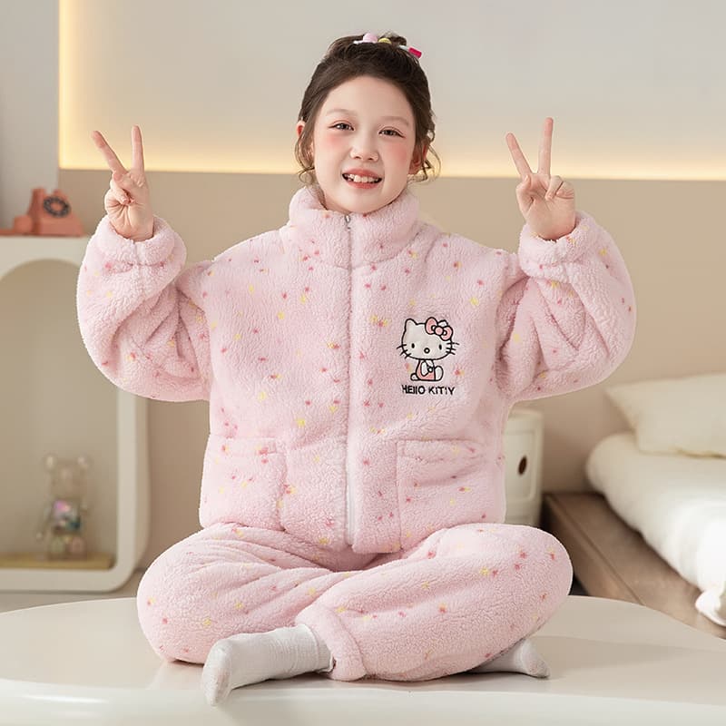 Girls' Pajamas Autumn/Winter 2025 New Coral Fleece Thickened Big Girl Flannel Children's Homewear Winter