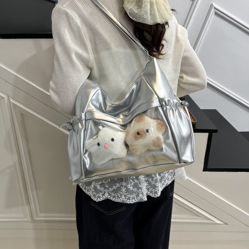 Niche bag, large appetite pain bag, commuting large capacity one-shoulder crossbody bag, two-dimensional college class backpack