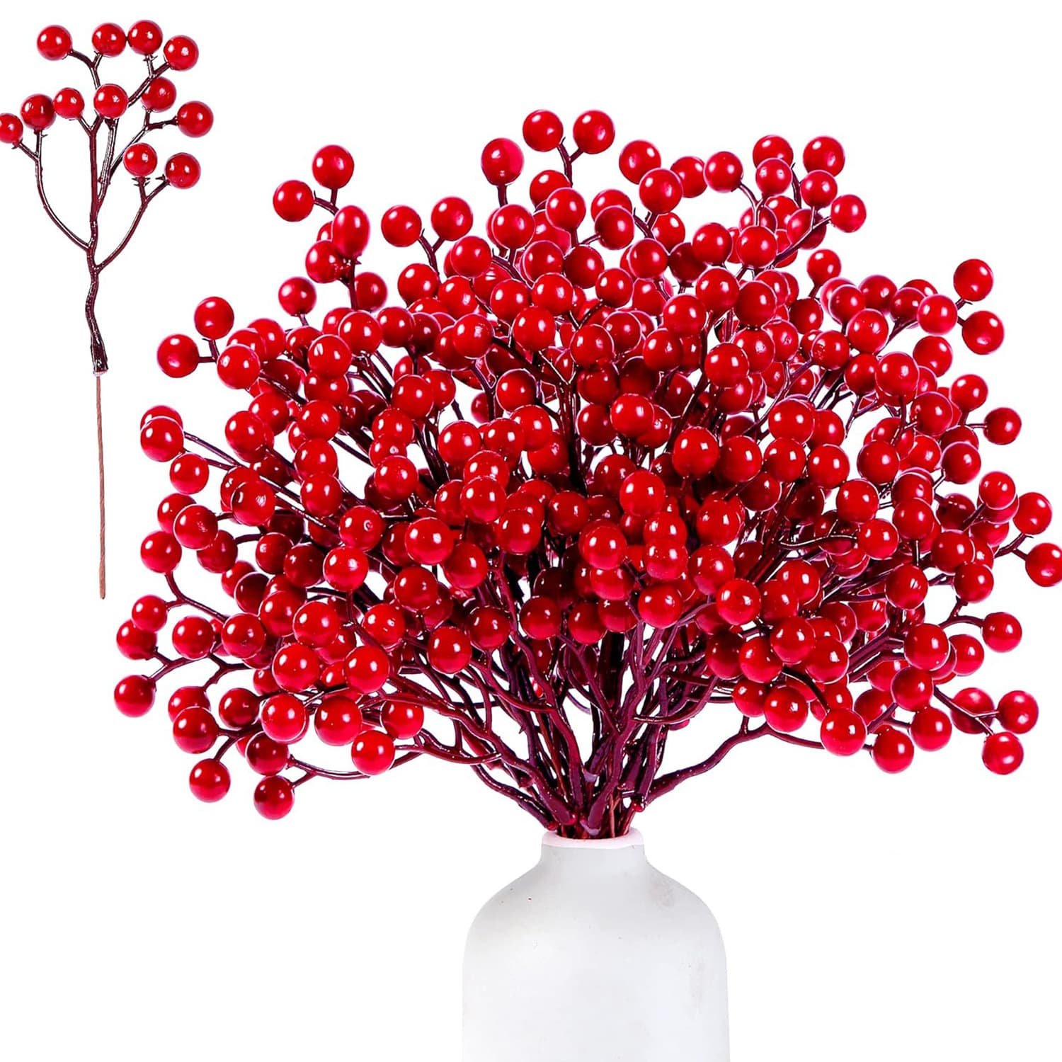 Red Berry Lucky Fruit Artificial Holiday Decoration Fruit Christmas Tree Ornament Plastic Material Home Decor Wholesale