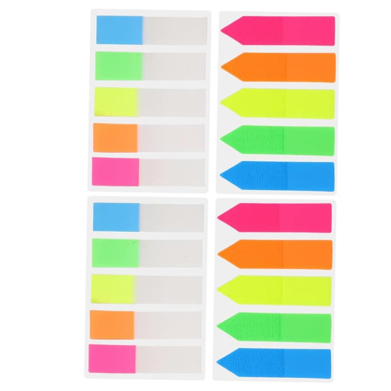 Fluorescent Arrow PET Custom Sticky Note Set Creative Index Notes Transparent Page Labels Student Colorful