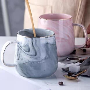 Ceramic Mug, Breakfast Mug, Business Event Marble Pattern Cup, Souvenir, Holiday Gift, Couple Mugs Bulk