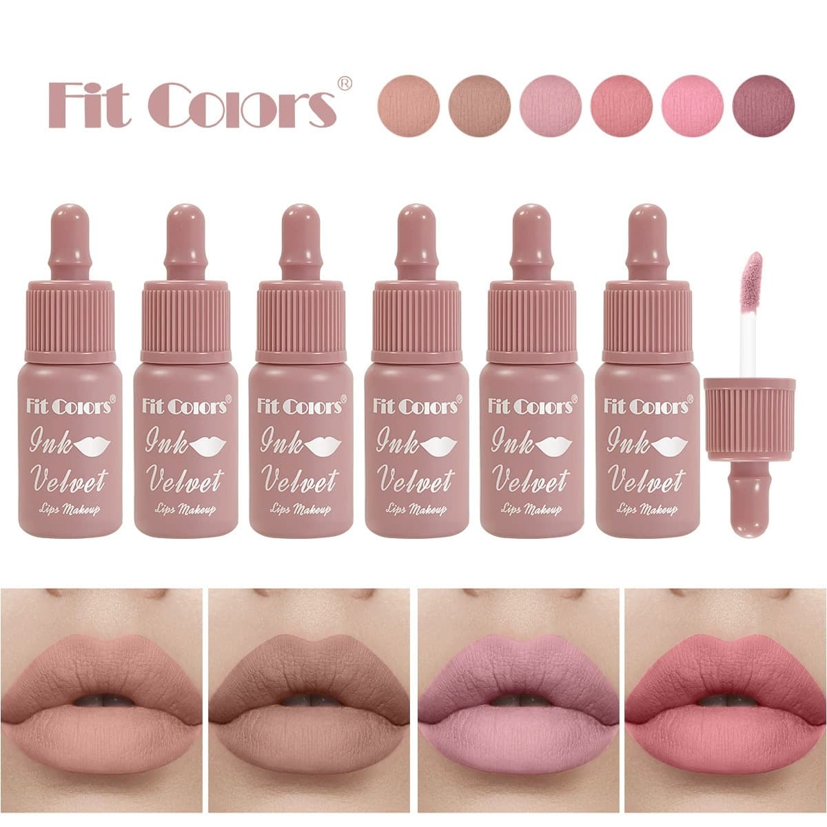 FIT COLORS matte liquid lipstick lip gloss lip mud not easy to stick cup rich color lipstick