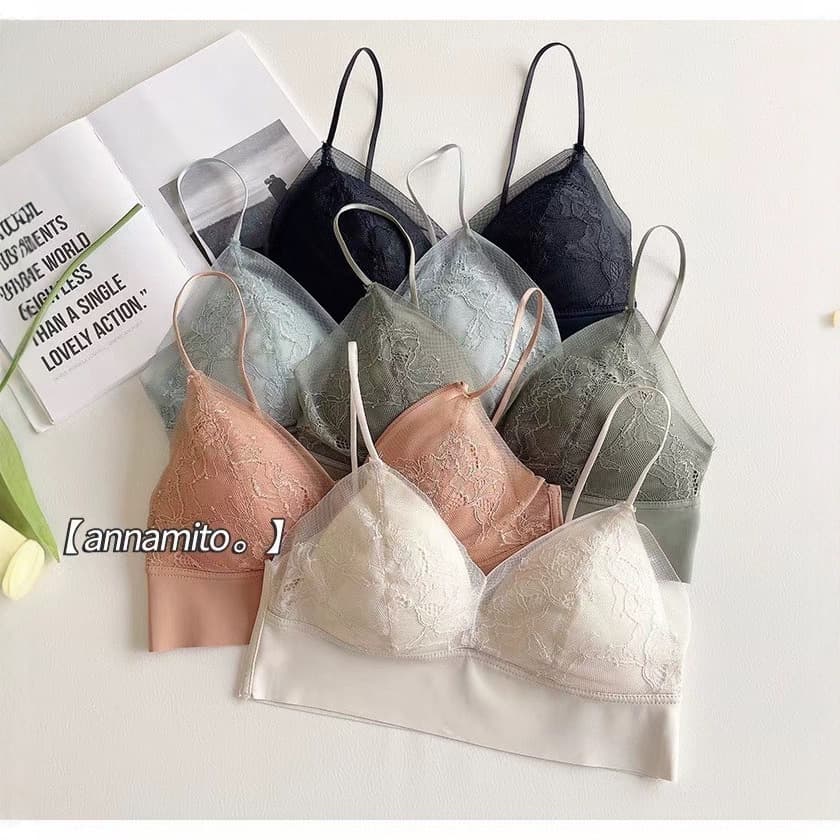 Summer French Lace Mesh Seamless Thin Underwear Wireless Teen Bustier Beautiful Back Strapless Versatile Bra