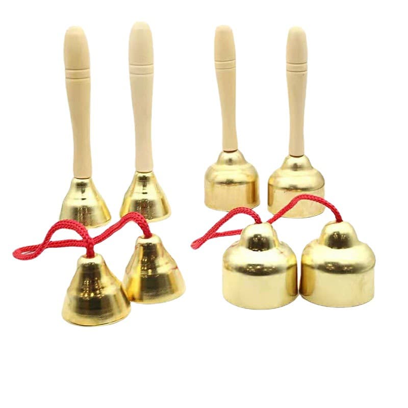 Wooden handle bell Orff percussion instrument large bell musical instrument melody bell eight-tone lesson bell with rope bell wholesale