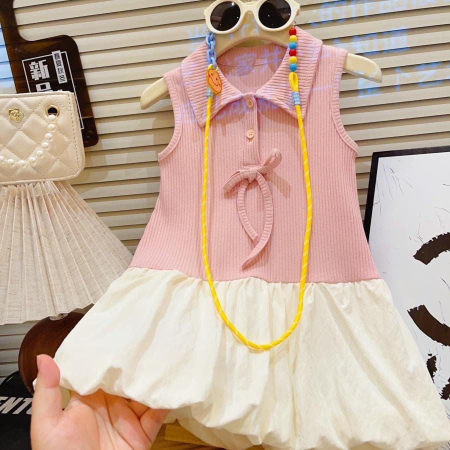 Girls' New Summer Korean Style Fashionable Sleeveless Vest Dress for Baby Girls, Children's Dress Wholesale