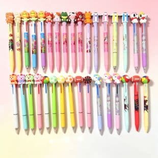 Cartoon High-Quality Three-Color Ballpoint Pen Cute Unicorn Multi-Color Hand Account Pen Student Highlight Marker Pen Wholesale