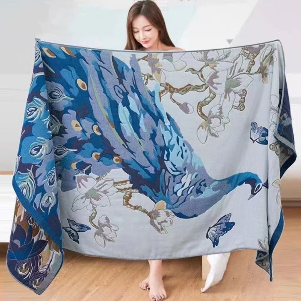 Cotton Gauze Bath Towel for Men and Women, Quick-Dry Absorbent Large Towel for Bathing, Wrap, Shawl, and Blanket