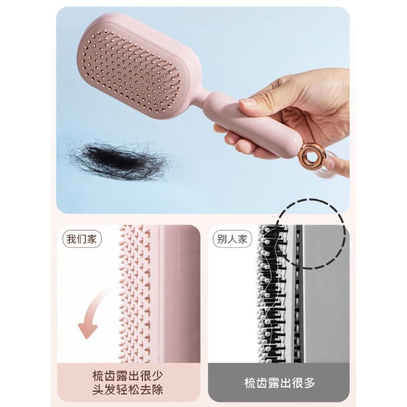 New Retractable Massage Comb for Women Home Use Scalp Massage Air Cushion Comb Fluffy Long Hair Anti-Static Smooth Long Handle Comb