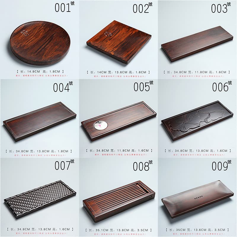 Solid wood kung fu tea set dry tea tray small and medium sized Japanese wooden tea table heavy bamboo wooden tray dinner plate fruit plate wholesale