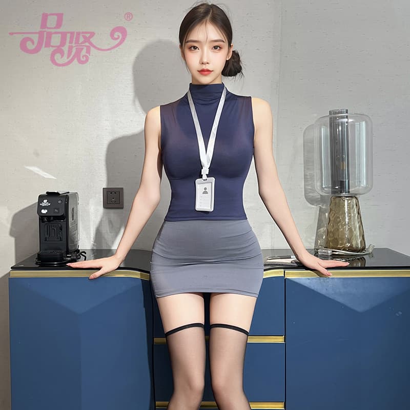 Pinxian Lingerie Pure Desire Style Hot Girl Summer Set Elegant Lady Slim Fit Sleeveless High Waist Skirt