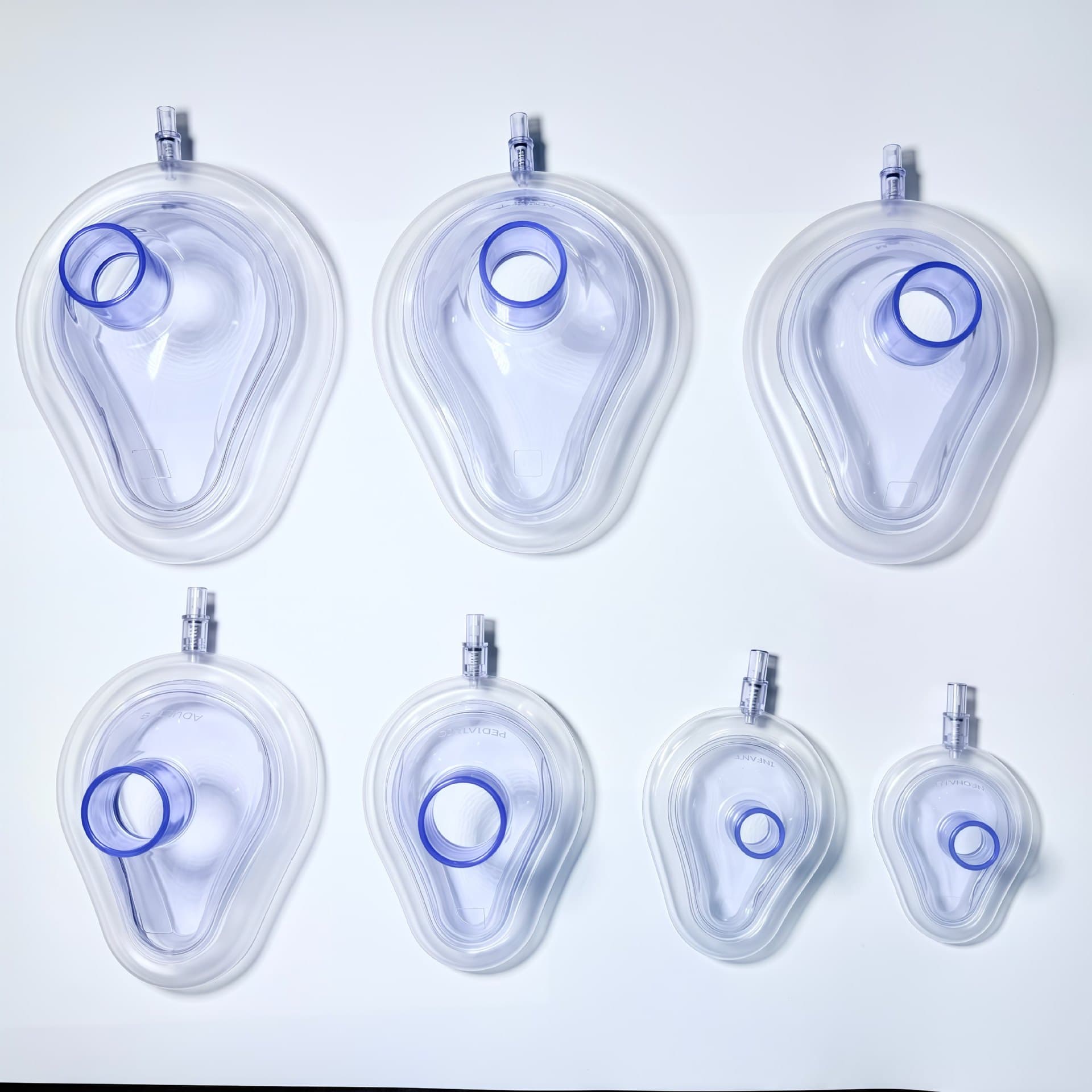 Disposable PVC masks with valves for breathing trainers, inflatable, for export