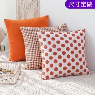 Orange Houndstooth Nordic Ins Style Sofa Throw Pillow Cover Bedroom Bed Window Seat Large Cushion Lumbar Pillow