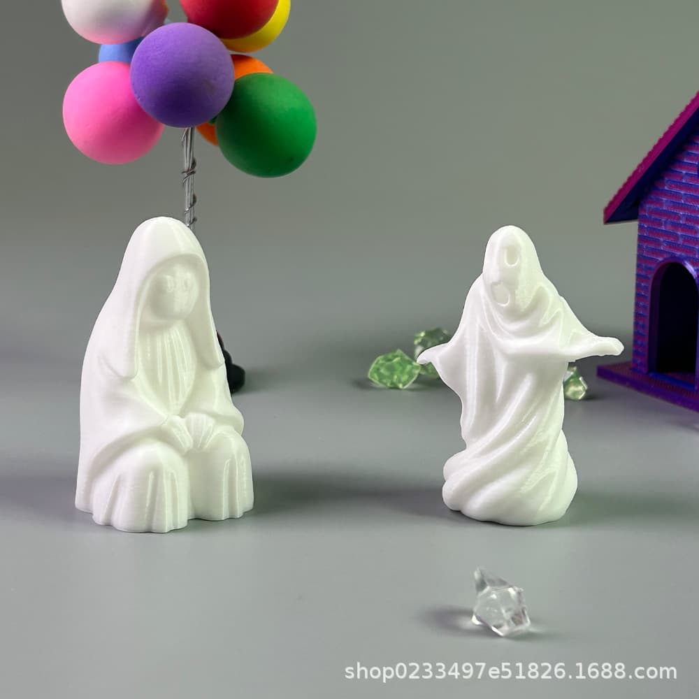 Cross-border new Halloween garden small sculpture white ghost garden decorations 3D printing crafts ornaments