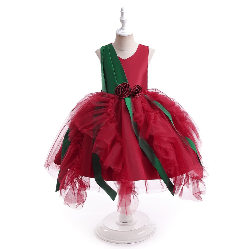 New Children's Dress Girl Gown Princess Dress Flower Girl Christmas Party Little Girl Piano Performance Dress