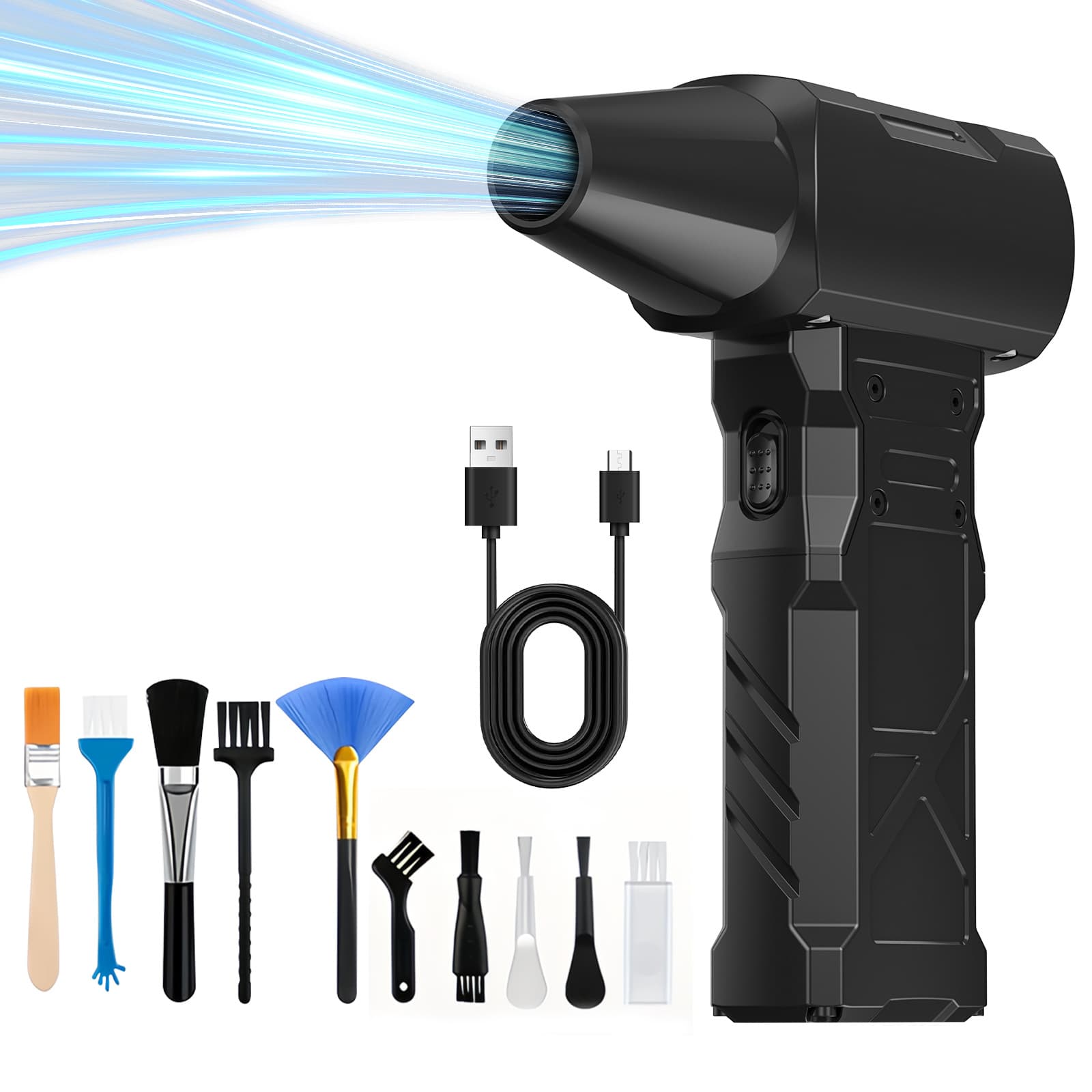 Cross-border Portable Handheld High-speed Mini Turbo Brushless Fan for Car Dust Removal and Outdoor Use