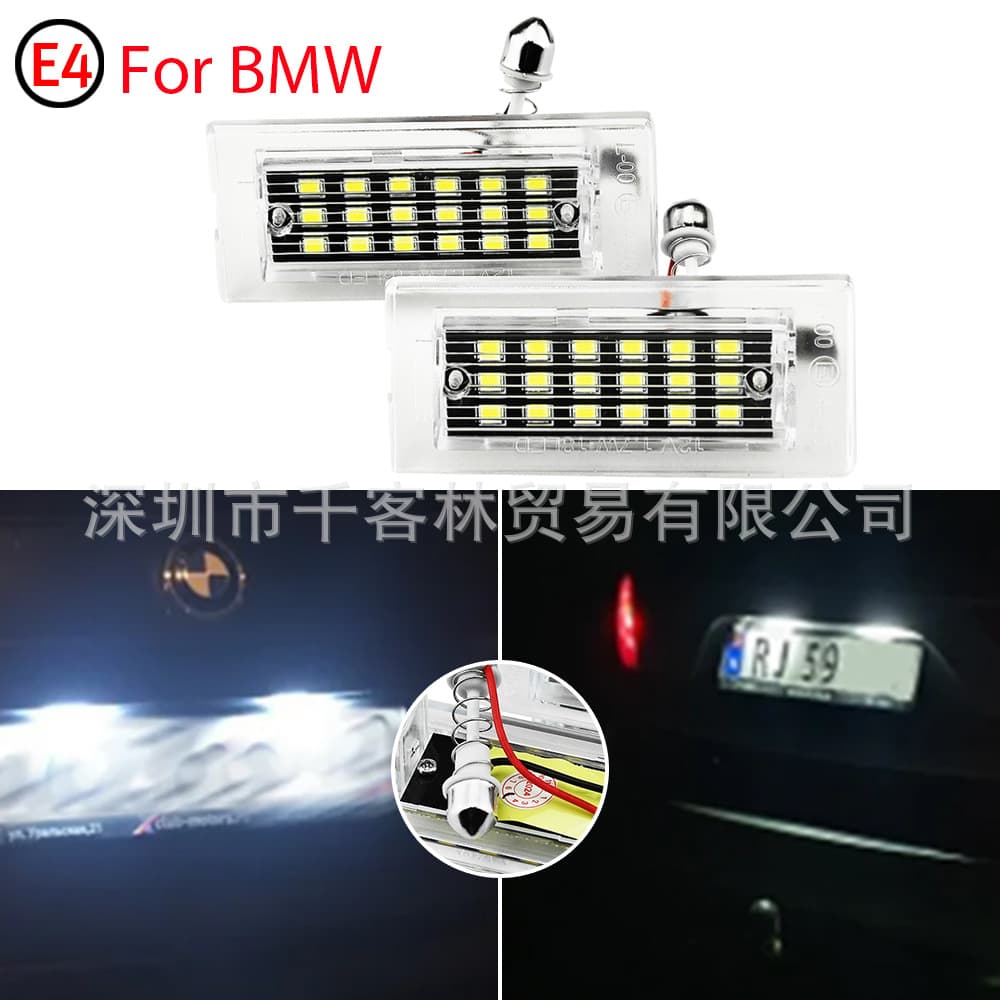 LED License Plate Light for BMW E53 E83 X5 X3, Plug-and-Play Installation with Decoder