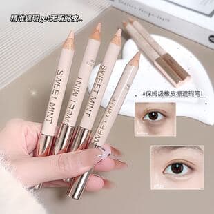 SWEET MINT Light Dual-Ended Concealer Brush Cover Facial Spots Acne Scars Dark Circles Tear Troughs Brightening Concealer
