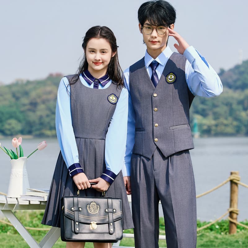 Academic-style dress JK uniform set, men's and women's kindergarten uniform, teacher workwear, student choir performance clothing.