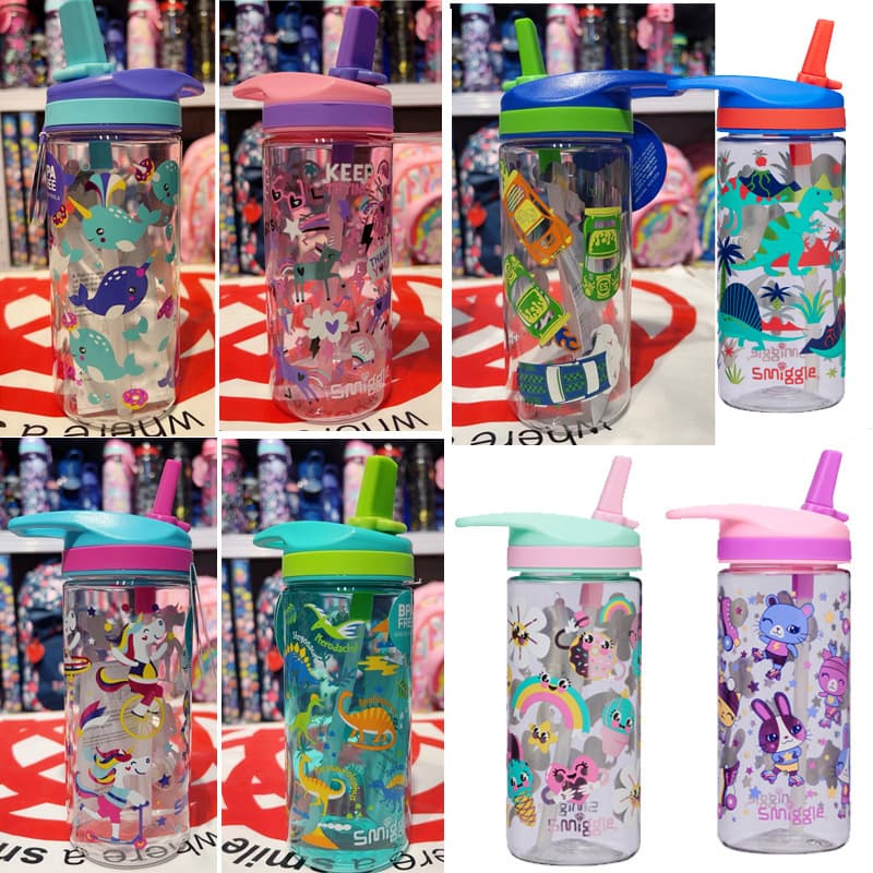 Australian smiggle silicone mouth kettle children's handy water cup primary school students cartoon straw cup cute kettle