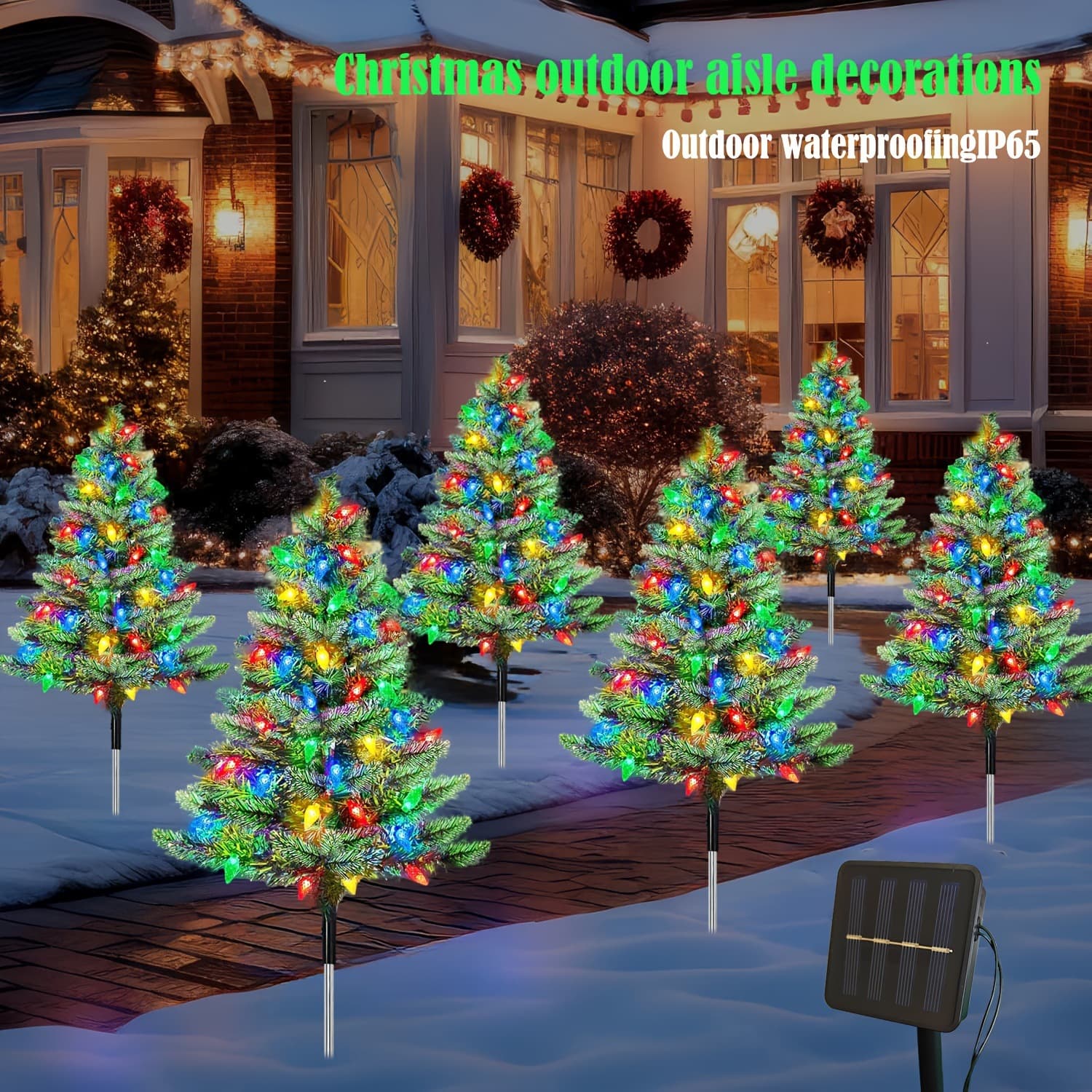 Cross-border hot seller solar Christmas tree lights - Outdoor decorative lawn stakes for garden and courtyard during Christmas