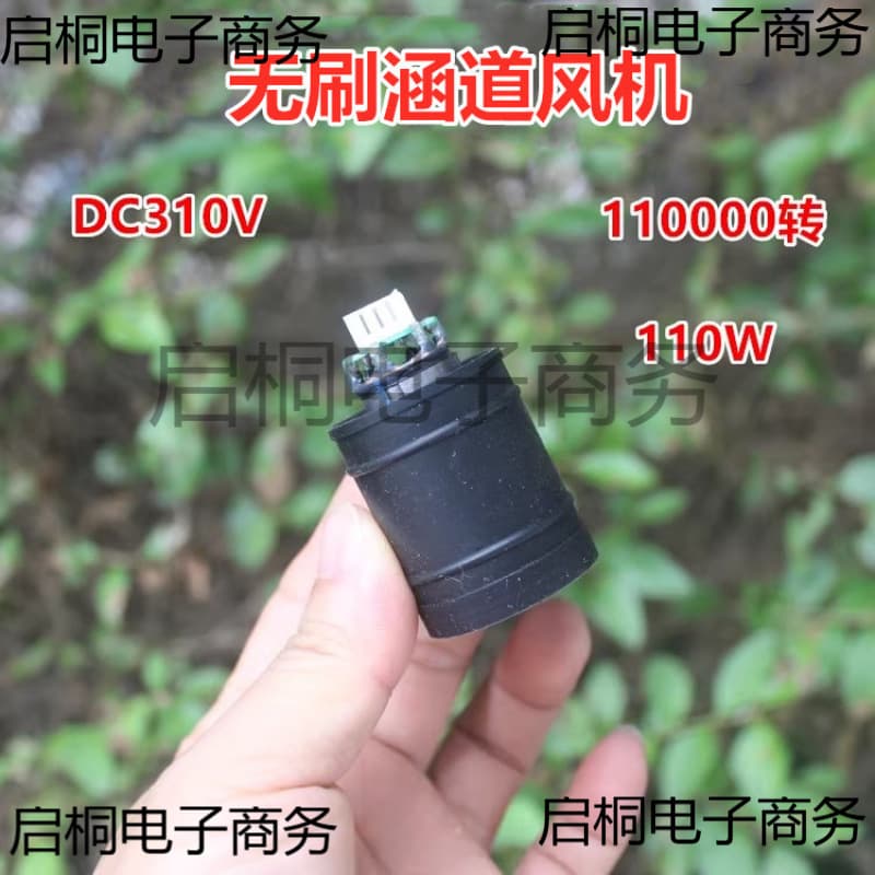 110,000 RPM Miniature Brushless Ducted Fan with Aluminum Impeller, Electric Hair Dryer, DC310V 110W Motor