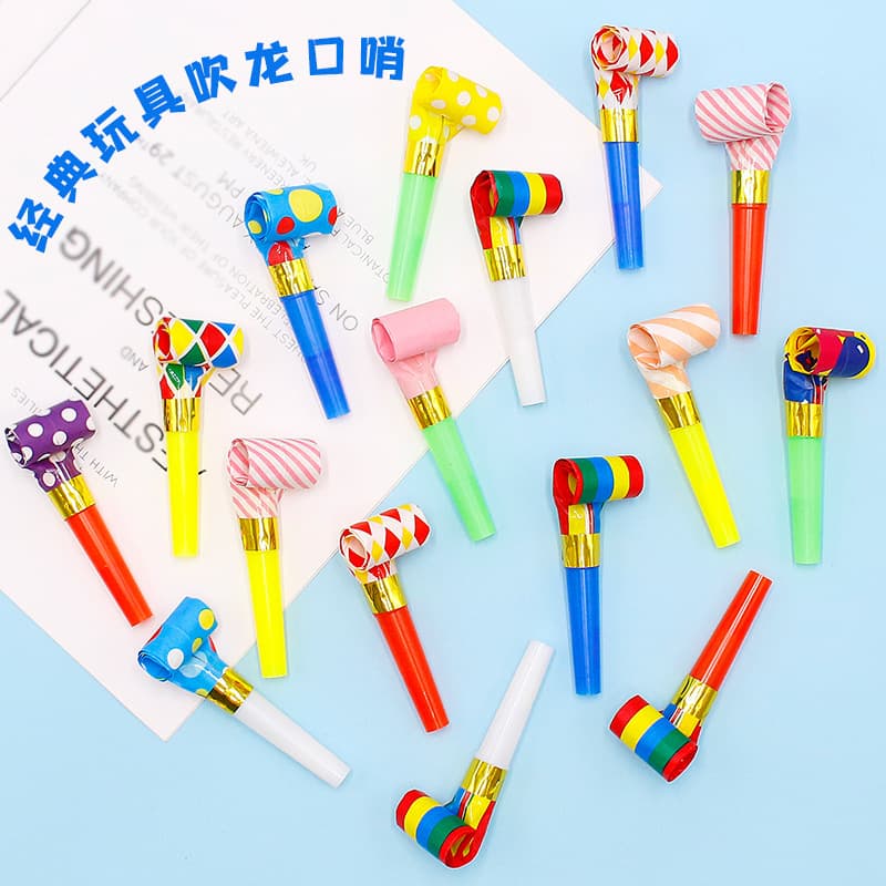Birthday Blowout Whistle Children's Toy Novelty Creative Blow Roller Stall Toy Wholesale Party Cheerleading Props