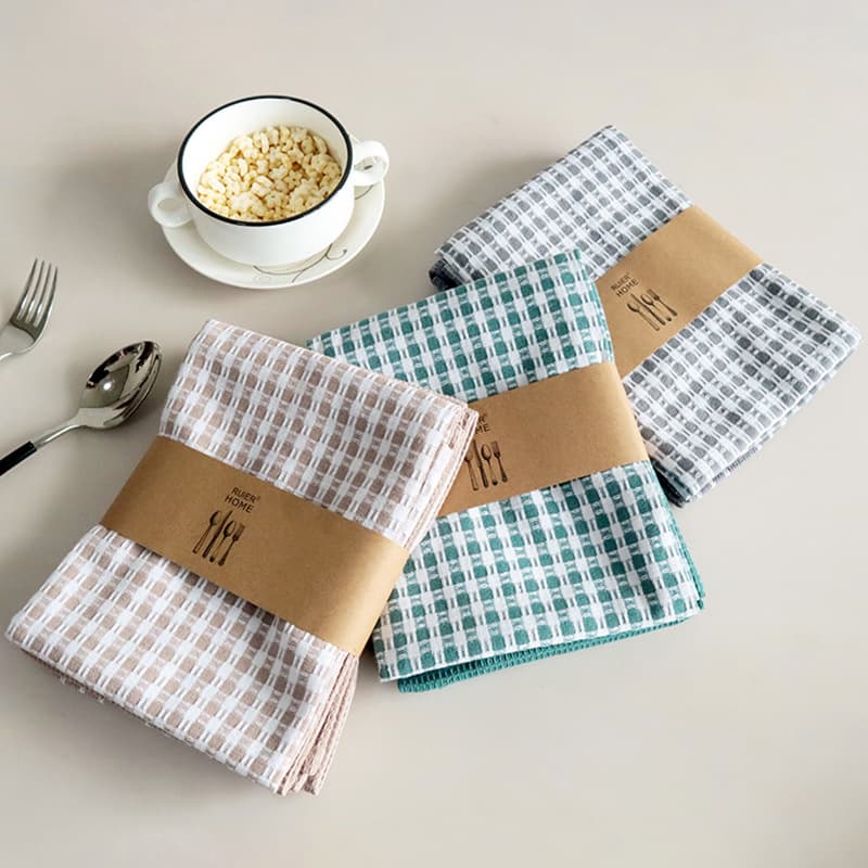 Scandinavian Style Cotton Kitchen Towel Tea Towel Three-Piece Set Fabric Napkin Home Kitchen Tea Towel 100% Cotton