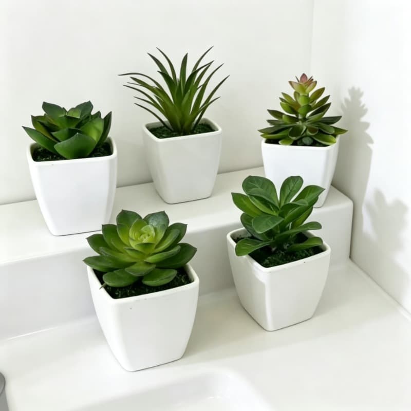 New Faux Succulent Square Pot Mini Potted Plant Home Decoration Artificial Greenery Wedding Ornament Monstera Plant Decor