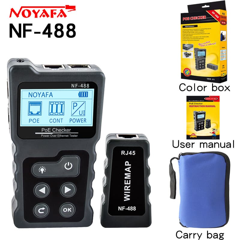NOYAFA NF-488 English Version Network PoE Checker over Ethernet LAN, Lightweight Compact Size for Easy Transport and Use